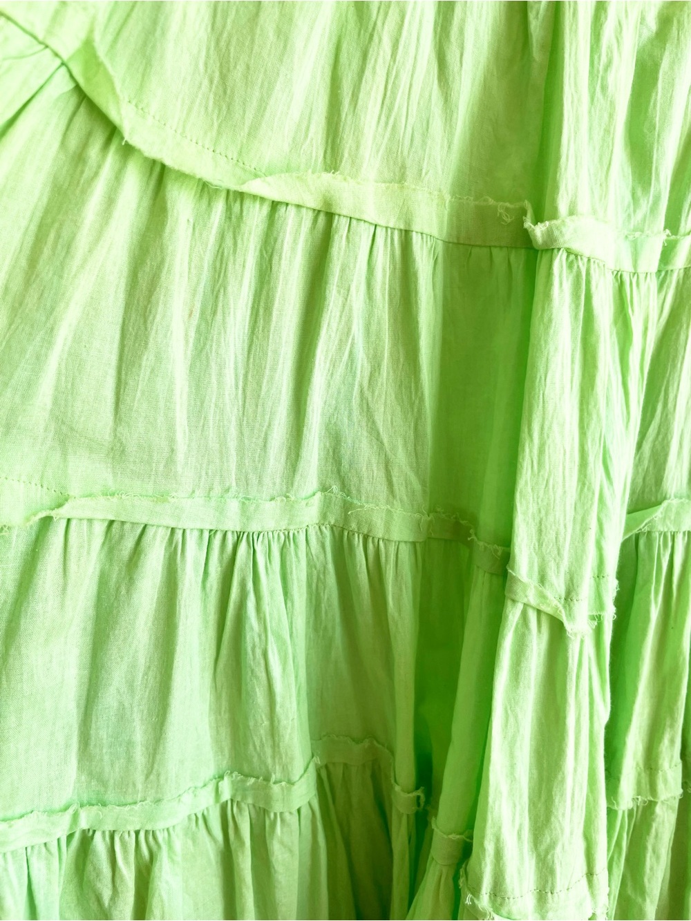 Womens 100% Cotton Tiered Midi Full Circle Skirt M Fairy Boho Soft Surroundings - Picture 4 of 7